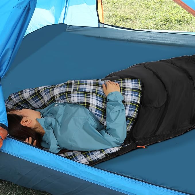 REDCAMP Cotton Flannel Sleeping Bag for Camping Backpacking Adults Cold Weather Envelope Sleeping Bags with 2/3/4/6lbs Filling
