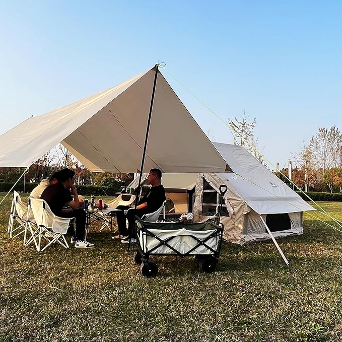 Inflatable Camping Tent for 4-6 Person Easy Setup Waterproof Outdoor Oxford Tents with PumpSelf-Supporting Structure Inflatable House Tent Cabin Tent with Mesh Windows &amp Doors