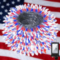 1500 LED 470FT Red White Blue 4th of July Patriotic Decorations String Lights with 12 Modes Timer &amp Dimmable Waterproof for Outdoor Indoor Christmas Holiday Soccer Party Independence Day Deco