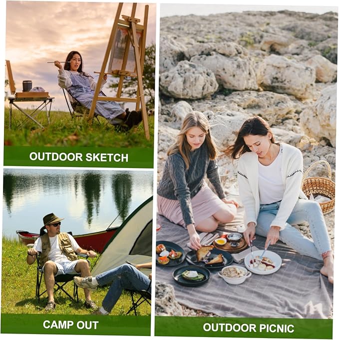 BESPORTBLE Portable Folding Camping Chair Lightweight and Sturdy Outdoor Seat for Fishing Hiking BBQ to Carry Space-Saving Design Construction Heavy Duty