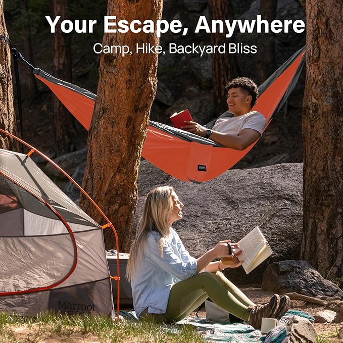 Kootek Camping Hammock Portable Hammocks with Tree Straps &amp Attached Carry Bag Camping Essentials Gear Perfect for Outside Indoor Hiking Beach Backpack Travel