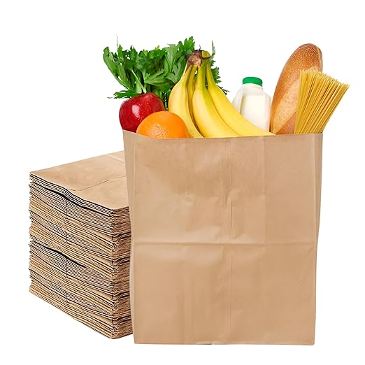 Concession Essentials Paper Grocery Bags 12x7x17 inches 57lb Kraft Brown 125 Count