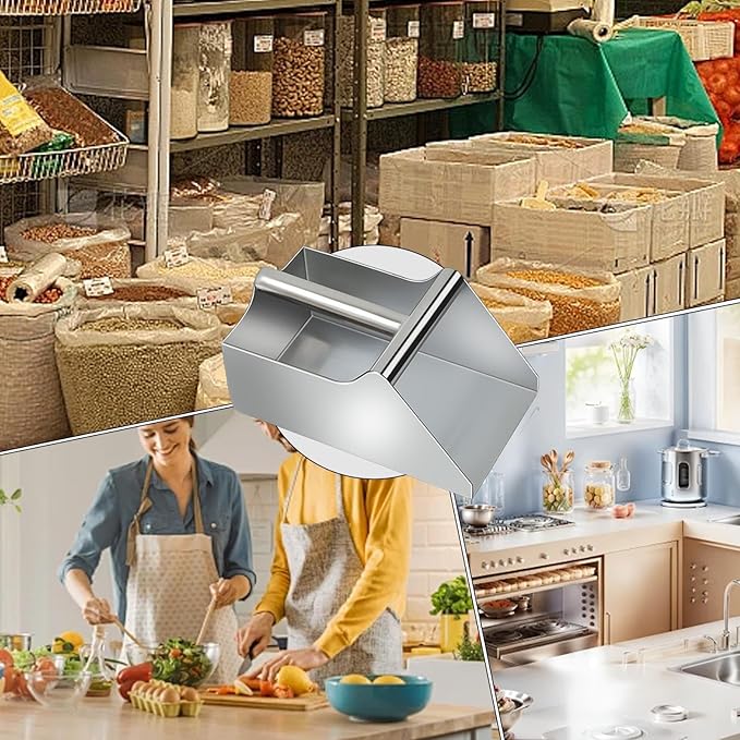 Grade Stainless Steel Shovel - 25x14.5x12cm Scooper - Coffee Bean Candy Shovel Kitchen Outdoor Dog Scoop Scoops