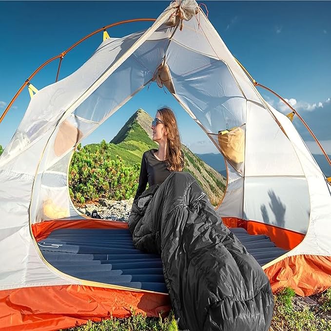 Standard Sleeping Bags with Hoods for Adults 4 Seasons Warm or Cold Lightweight Indoor Outdoor Sleeping Bags for Backpacking Camping