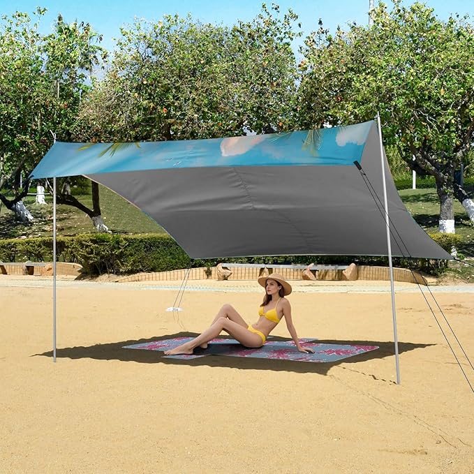 Camping Sun Shelters Pugs in A Island Paradise Beach Canopy 126 * 110.2in