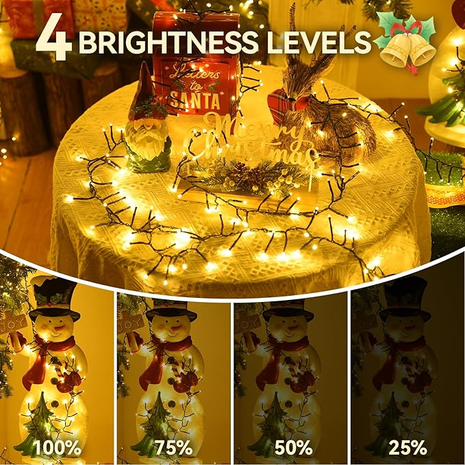 2000 LED Warm White Christmas Lights: 147Ft Twinkle Lights for Christmas Tree with Remote - Waterproof Fairy Lights Firecracker Plug in String Lights for Garden Wedding Party Indoor &amp Outdoor Use