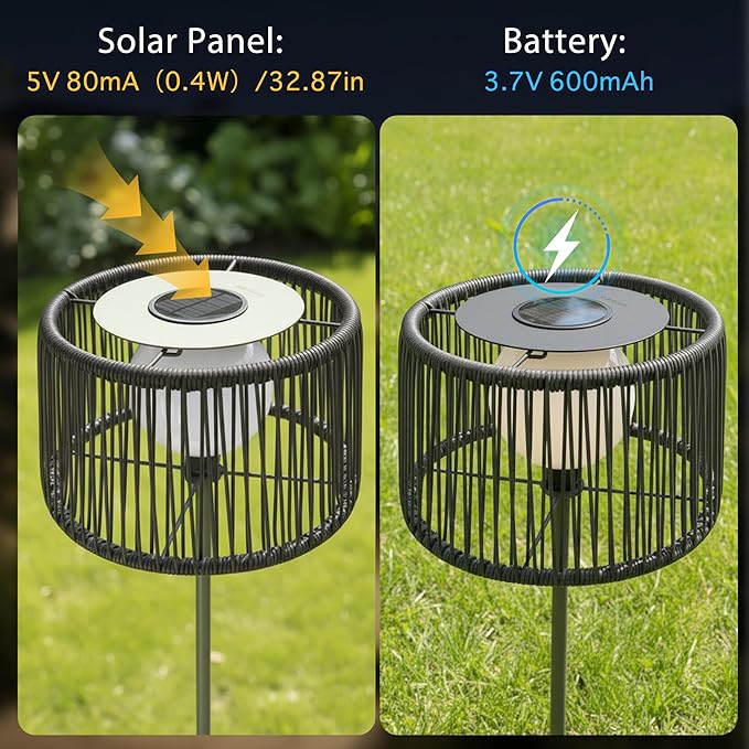EcoGreen U-Shaped Solar Outdoor tanding Lamp with Table – 21×14×55 Inch Modern Outdoor Light Solar Powered 8H Warm Glow Waterproof for Porch Garden Balcony(Gray Single Pack)