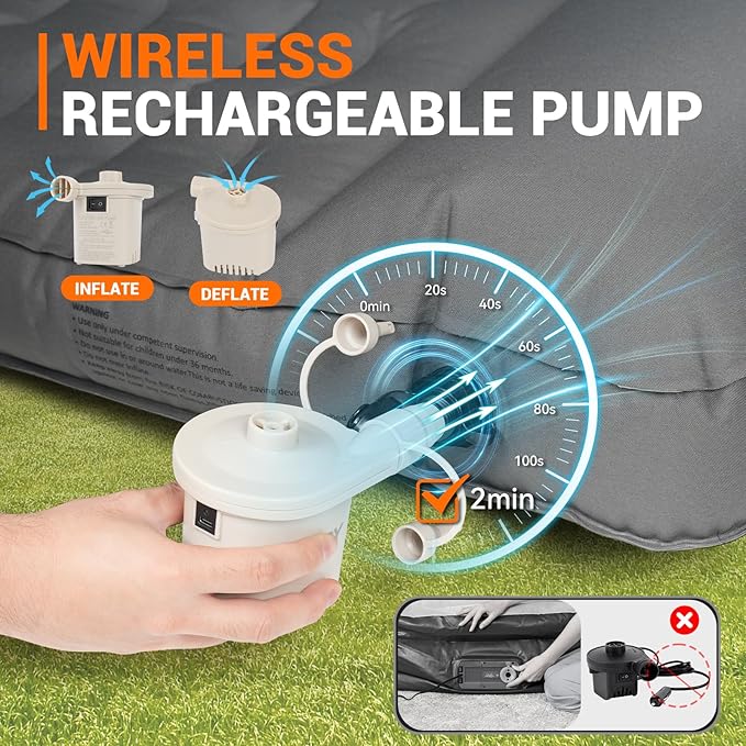 SUV Air Mattress for Car Camping 300D Oxford Fabric Air Mattress for Subaru Car Air Pump Quick Setup - Extra Thick Design SUV Mattress for Subaru Tesla Honda CRV Toyota RAV4 &amp Large SUVs