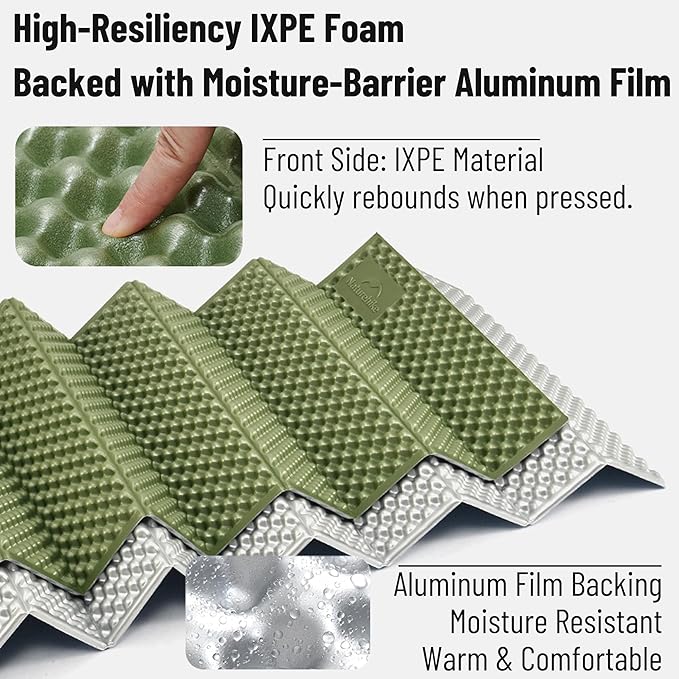 Naturehike Ultralight Foam Sleeping Pad - R1.8/R2.6/R3.0 Closed Cell Mattress Thick Portable Folding Mat for Backpacking Waterproof &amp Compact for Camping Hiking Travel and Car Camping