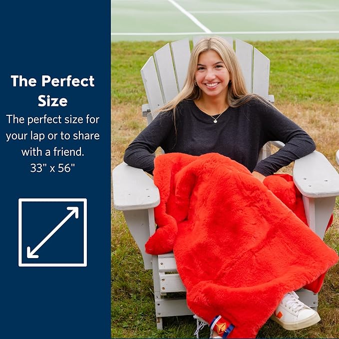 Pretty Rugged Faux Mink Luxe Customizable Long Lap Blanket Waterproof and Reversible Machine Washable Fuzzy ThrowRed