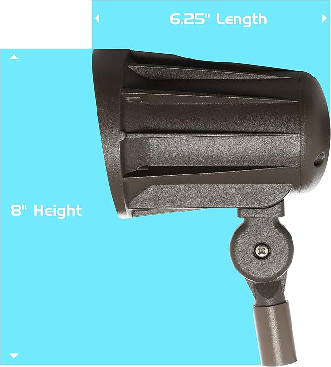 Westgate Lighting LED 12 Volt Outdoor Landscape Garden Bullet Flood Lights - Path Walkway Lawn Spotlights - Wire/Spike Accessories Included - IP67 Waterproof - High Lumen (32W 3000K Warm White Bronze)
