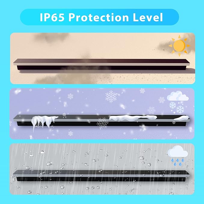 Outdoor Wall Light LED Long Wall Sconce 59.05in*1 Ip65 Waterproof Black Modern Outdoor Lights 3000k 45W Metal Exterior Light Fixture for Porch Light Patio Door Yard Garden Villa Living Room