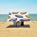 Rugby White Pattern Camping Sun Shelter Beach Tent Portable Beach Sun Shade Outdoor Canopy for Camping Trips Fishing Picnic