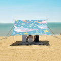 Seamless Pattern Narwhal Under The Sea Camping Sun Shelter Beach Tent Portable Beach Sun Shade Outdoor Canopy for Camping Trips Fishing Picnic