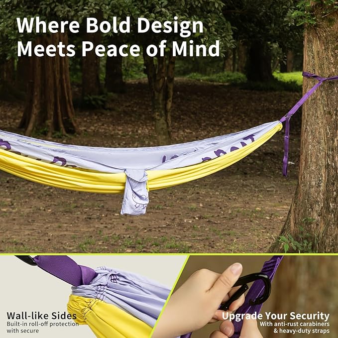 Morning Deer Lightweight Double Hammock for 2 Person with Tree Straps 450lbs Capacity Extra Large 290x180cm Portable Hammock for Outdoor Camping Hiking TravelBackpacking and Backyard