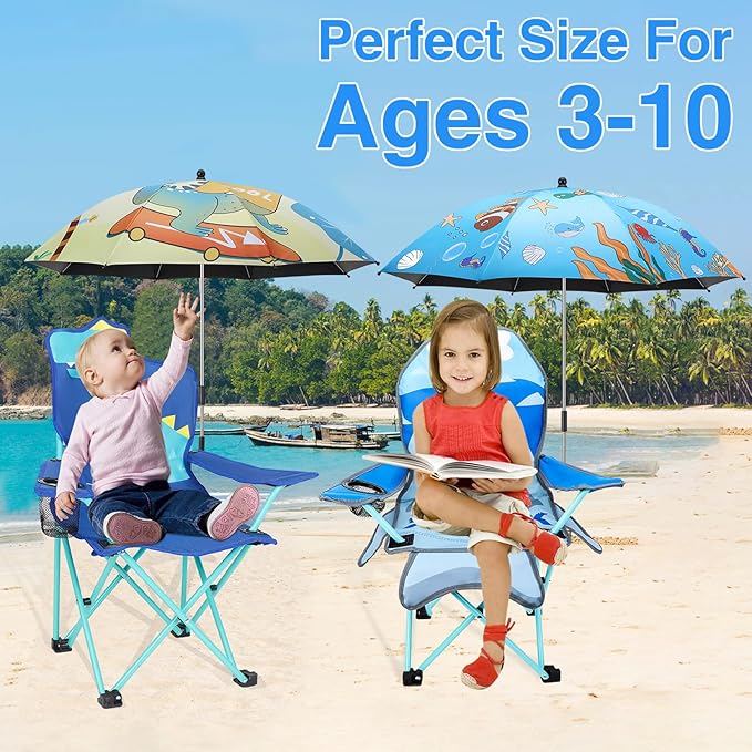 KABOER Kids Outdoor Folding Lawn and Camping Chair with Cup Holder and Carrying Bag Children's Camping Chairs