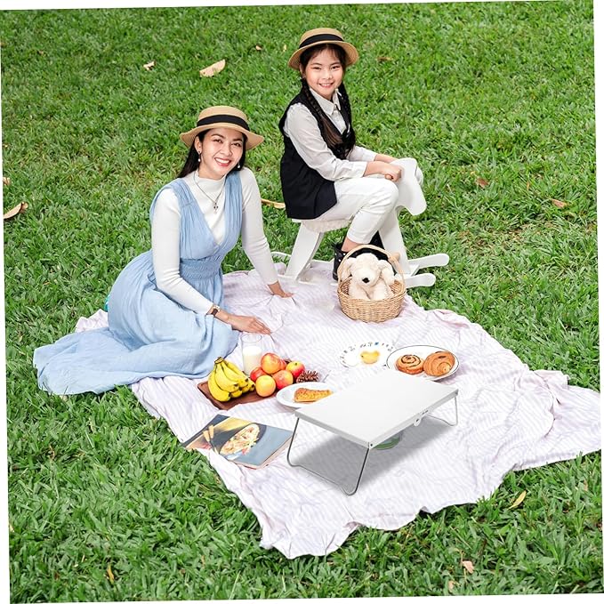 BESPORTBLE Portable Camping Table Grill Table Compact Folding Heat Resistant Aluminum Top