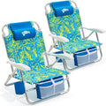 Old Bahama Bay Beach Chairs for Adults 7-Position Classic Lay Flat Beach Chair Reclining Beach Chair Portable Aluminum Backpack Beach Chair with Towel Bar &amp Cooler Bag