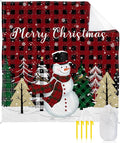 Beach Blanket Waterproof Sandproof Snowman Xmas Tree Red Black Buffalo Plaid Quick Drying Beach Mat with 4 Stakes Winter Snowflakes Lightweight Picnic Blanket for Travel Camping Outdoor 95x80