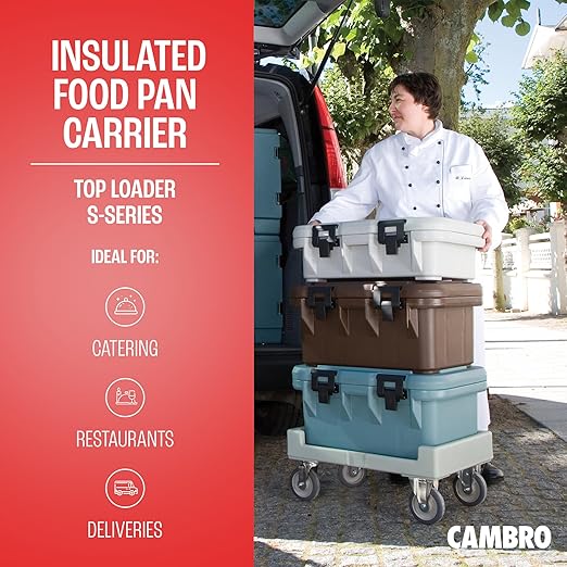 Cambro Insulated Food Pan Carrier - 6 Inch Deep Hotbox and Food Warmer for Catering &amp Transport - Top Load S-Series (Brown)