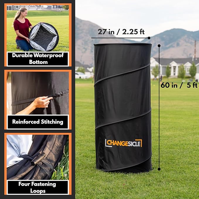 Pop Up Changing Tent with Floor for Beach Car &amp School Sports – Self Standing -Collapsible Portable Privacy Tent for Camping – Tall Waterproof Foldable Compact Dressing Room Tube