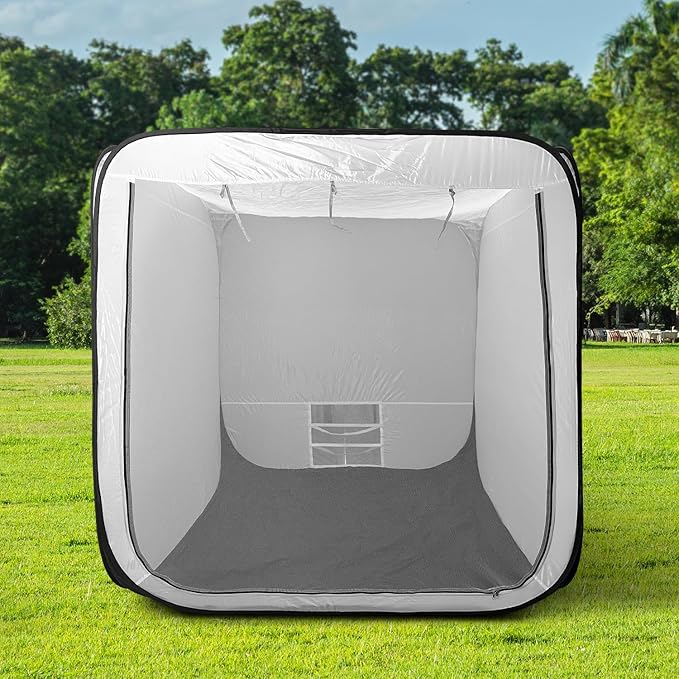Pop Up Tent Portable Camping Canopy Booth 6 x 6FT with Carry Bag for Outdoor Activities White