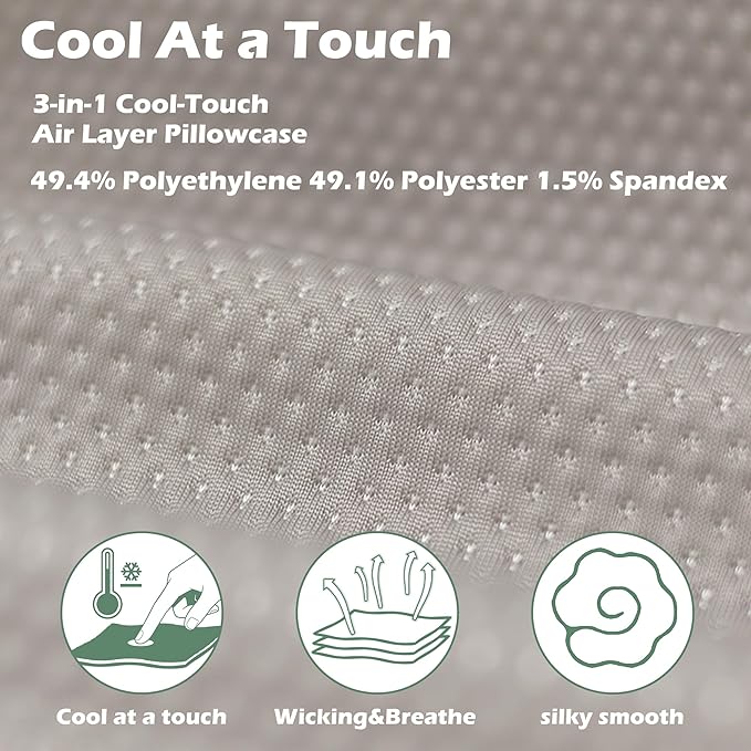 Cooling Camping Pillow Memory Foam Travel Pillow with Adjustable Buckle Strap &amp Storage Bag Compact Small Pillow for Airplane Car Lumbar Office Washable Cooling Cover Dusk Grey