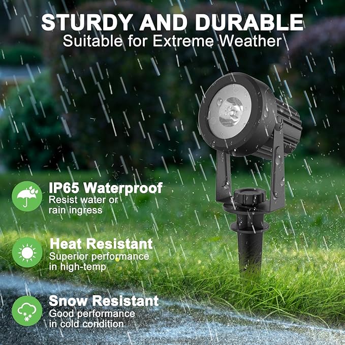 Solar Spotlights Outdoor Waterproof Warm White Landscape Spotlights Decorative Solar Spot Lighting for Garden Yard Pathway Lawn Poolside Party 4-in-1 Mounted (Warm White 2 Pack)