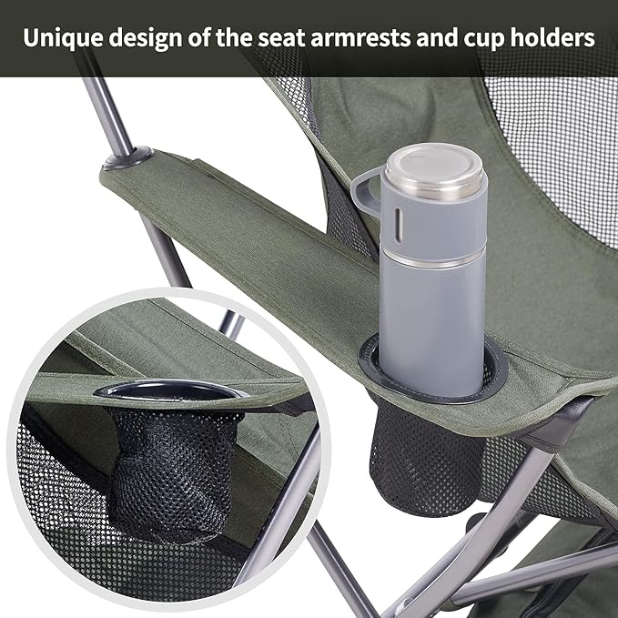 Naturehike YL06 Plus Camping Chair Ultralight Portable Camp Chair with Storage Bag Compact Folding Beach Chair for Backpacking Hiking Fishing Picnic