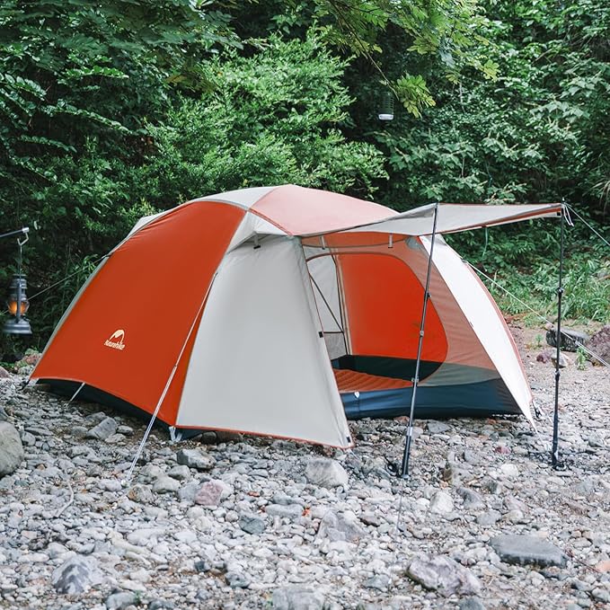 Naturehike Camping Tent 2/3 Person Double Layer Instant Easy Setup Waterproof PU2000mm 54 MPH Wind Resistance UPF 50+ Outdoor Tent for Camping Festivals Backyard Sleepovers