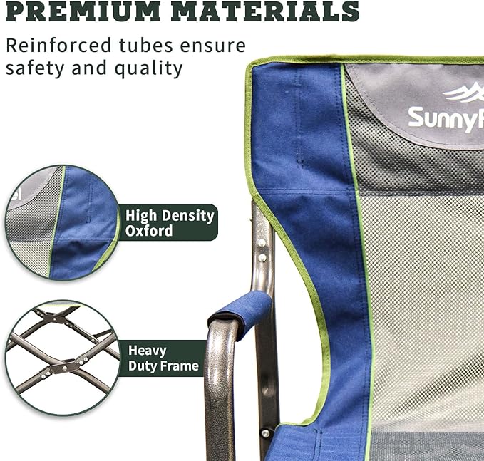 SUNNYFEEL Camping Directors Chair Heavy DutyOversized Portable Folding Chair with Side Table Pocket for Beach FishingTripPicnicLawnConcert Outdoor Foldable Camp Chairs