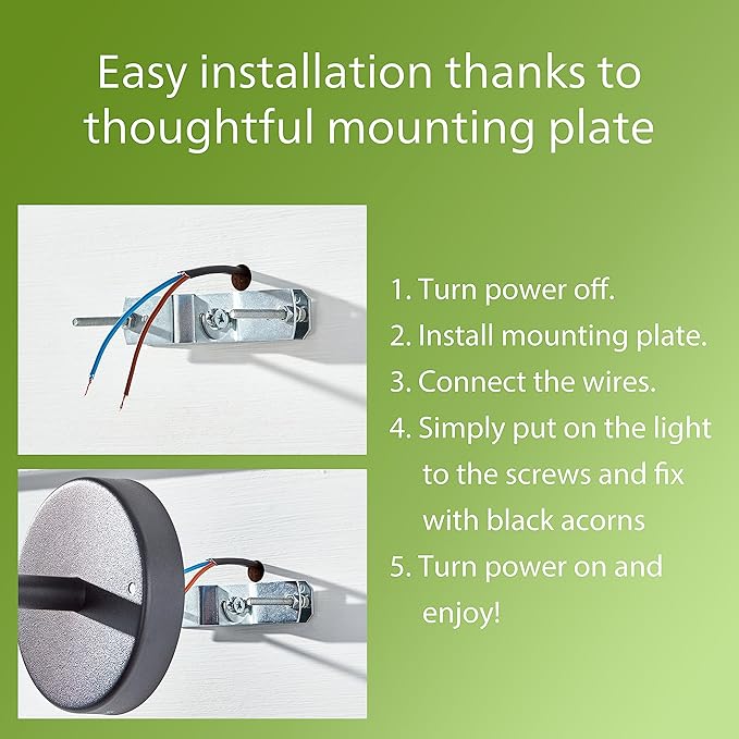 PHILIPS LED Round Up Outdoor Wall Lantern 1-Pack Bright White (3000K) 650 Lumen (11W = 50W) Weather Resistant