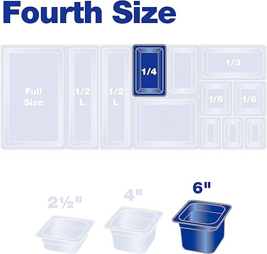 Carlisle FoodService Products StorPlus High-Heat 1/6-Size Food Pan 6 Deep Food Storage Container with 4 Quart Capacity High Heat Plastic 1/6 Size Amber (Pack of 6)