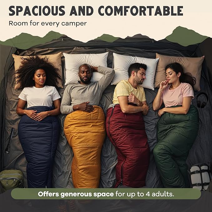 CloudCamp Inflatable Tents for Camping- 6 People Waterproof Oxford Fabric(210D) Quick Setup Air Tent with Manual &amp Battery Pump UV Protection 4-Season Inflatable Tent