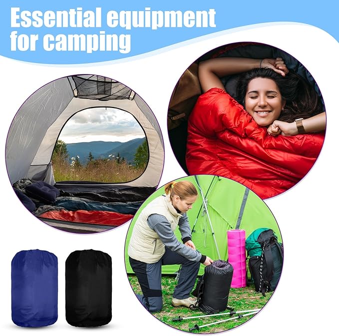 Macarrie 12 Pack Sleeping Bags Set with Compression Sacks 6 Camping Sleeping Bags for Homeless Adults and 6 Emergency Survival Sack for Hiking Outdoor Homeless Shelter Donation Supplies