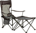 Lippert Sun Soaker Two-Position Vented Reclining Camping Chair with Footrest 600D Polyester Fabric Mesh Back/Seat Padded Headrest Cupholder 250-lb. Weight Capacity Dark Grey Color - 2022114830