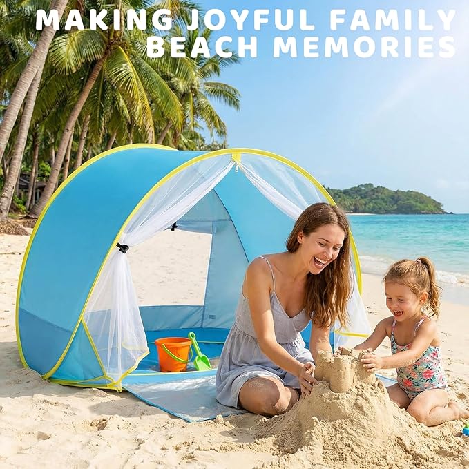 Baby Beach Tent Pop Up Play Tent for Infants UV Protection Sun Shelter for Toddlers Infant Portable Sun Shade