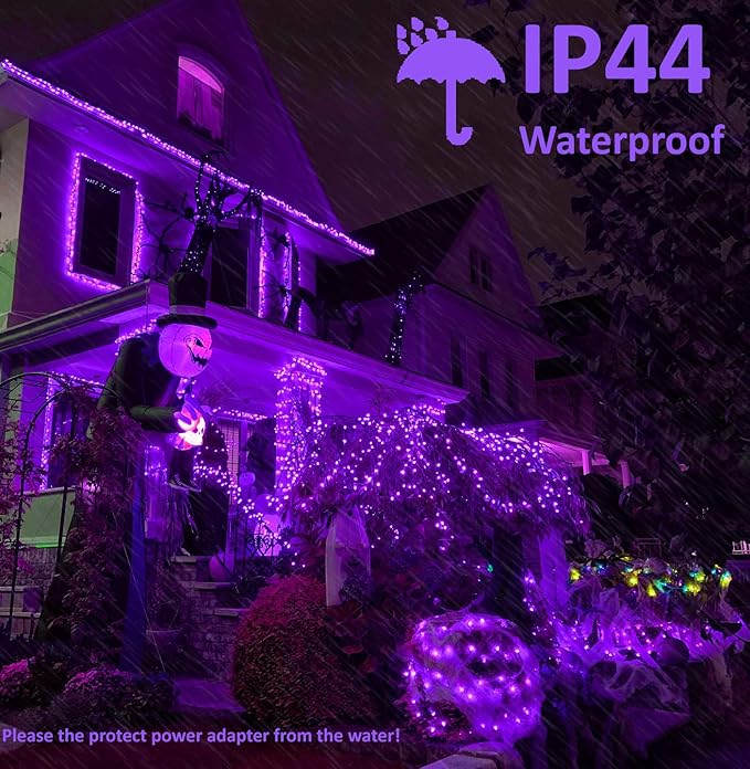 BrizLabs Purple Halloween Lights 2 Pack 78.74ft 240 LED Halloween String Lights Plug in Purple Mini Tree Light Connectable 8 Modes Outdoor Holiday Lighting Waterproof for Tree Home Yard Patio Decor