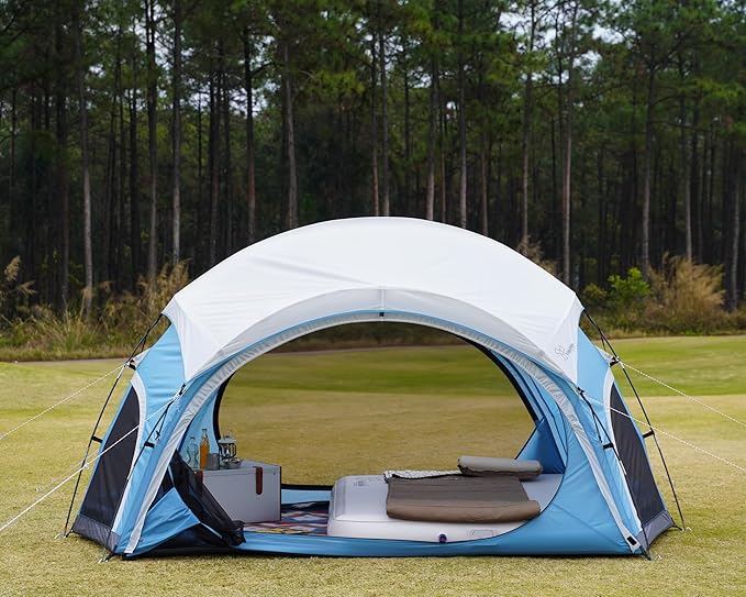 Vidalido 3-4 Person Camping Tent with 2 Large Mesh Door 4 Mesh Window Family Tents Double Layer Waterproof Portable Easy Setup Camp Tent Canvas Dome Tents for Camping Outdoor Hiking and Backpacking