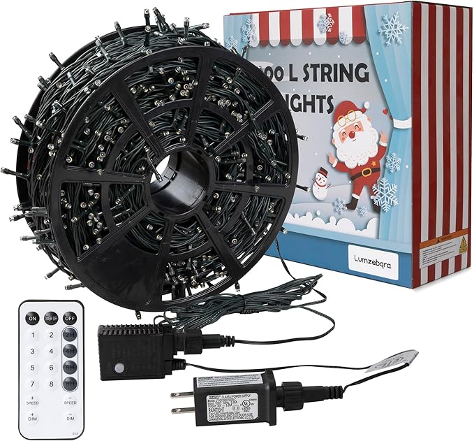 328 FT 1000 LED Christmas Lights Waterproof Christmas Lights Outdoor with 8 Modes&ampTimer Plug in Fairy Light for Xmas Garden Patio Tree Party Holiday Decoration（ Multicolor）