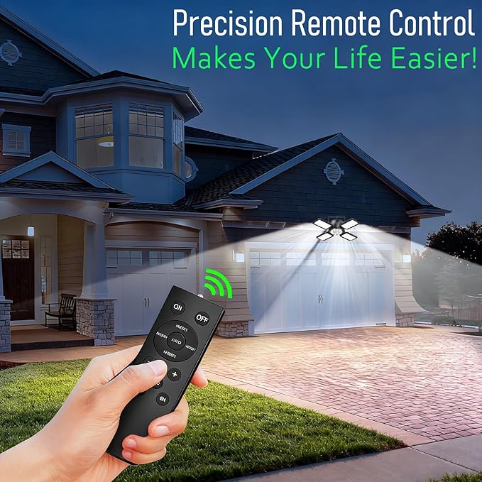 Solar Shed Light Outdoor Indoor Upgrade 1200LM 174LED 4 and 1 Heads Motion Sensor Pendant Light Solar Lights with 5 Lighting Modes Remote Control IP65 Waterproof for Barn Patio Gazebo Shop