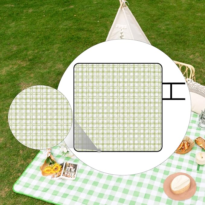 Outdoor Blanket 78.74inchx78.74inch Beach Mat Waterproof for Travel