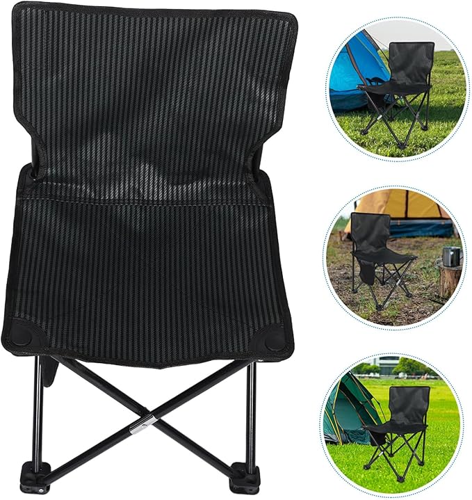 Mipcase Compact Folding Stool Portable Camping Chair for Fishing and Hiking Stable Design for Outdoor Activities Materials Comfortable Seating Stripe