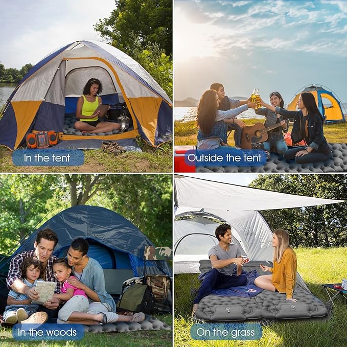 HiiPeak Sleeping Pad for Camping- Ultralight Inflatable Sleeping Mat with Built-in Foot Pump &amp Pillow Upgraded Compact Camping Air Mattress for Camping Backpacking Hiking