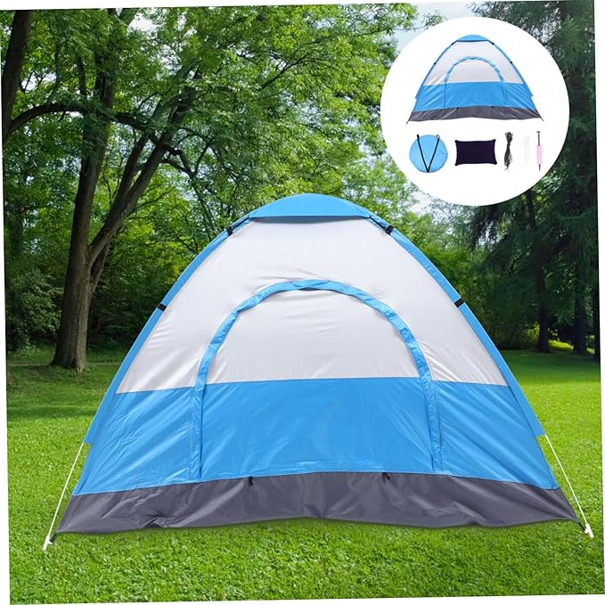 POPETPOP 1Set Portable Beach Tent Convenient Sunshade Shelter for People Wear Resistant Design with Ventilation Windows Easy Setup for Camping Hiking and Beach Activities