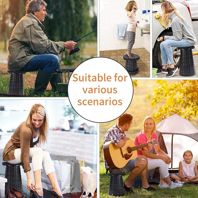 Foldable Stool Scalable Foldable Stool Portable Chair Camping Chair Lightweight Compact Convenient Load Resistant Camping Hiking Fishing Outdoor Activities