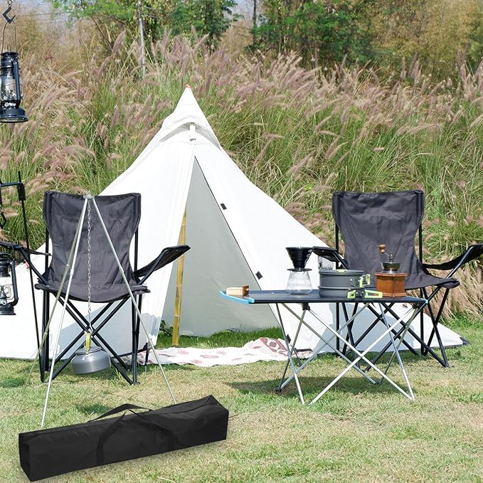 PATIKIL 55 Inch Camp Chair Replacement Bag Nylon Foldable Carrying Bag Zippered Bag with Shoulder Strap for Camping Tent Travel Black