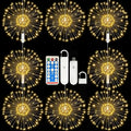 FOOING 8 Pack Firework Lights LED Hanging Christmas Lights 8 Modes USB Rechargeable Battery Operated Fairy Light with Remote Twinkle Star String Lights for Party Christmas Decoration Outdoor Indoor