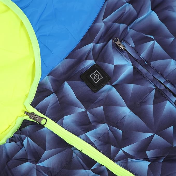 Outdoor Heated Sleeping Bag Adjustable Temperature USB Charging Portable Camping Sleeping Bag for Hiking Travel Office Blue Polyester