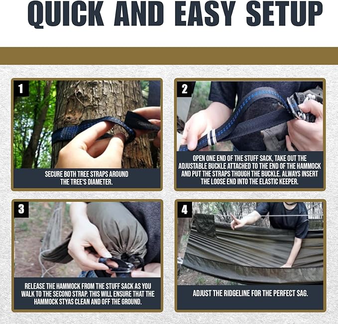 onewind 11ft Camping Hammock with Bugnet Portable Double Hammock with Mosquito Net Backpacking Hammock with Net Adjustable Ridgeline Tree Straps for Outdoor Hiking Backpacking OD Green